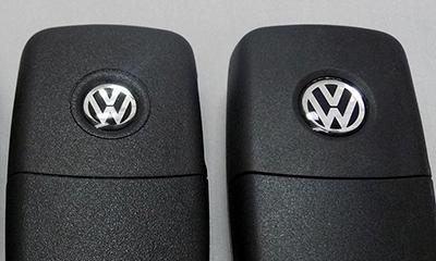 VW Key Fob Badge（ブラック×シルバー/12mm） リペアパーツ