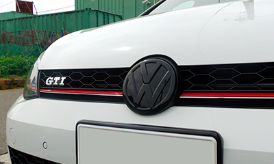 VW フォルクスワーゲン ゴルフ7 グリルエンブレム カバー マットブラック