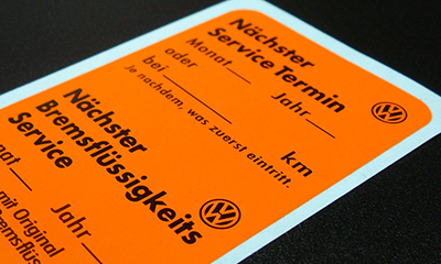 Volkswagen Service Aufkleber, orange