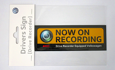 VW Drivers Sign (Drive Recorder - レンズ) VW純正ステッカー