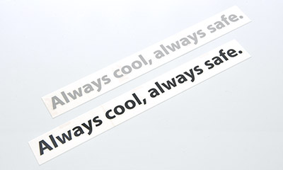 Always cool, always safe.ステッカー（Lサイズ） maniacs