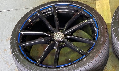 19インチ ブラックホイール 小傷あり アウディ対応 A5671(8.5J+35 112×5H) (19インチ,ポリッシュブラック